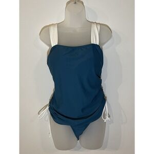 Halter Tankini Bathing Suit Ruched Tummy Control Two Piece Swimsuit Size X Large